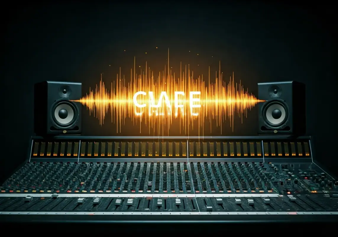 Text prompt being transformed into a full song with waveform visualization